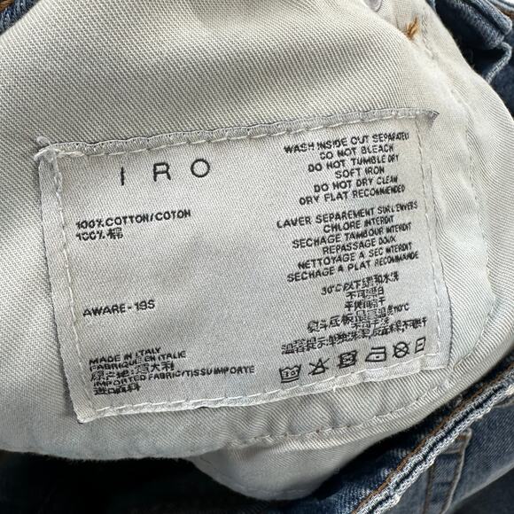 IRO Shorts Womens 27 Blue Denim Aware Cuffed Casual Medium Wash Jean Cotton - Picture 4 of 10